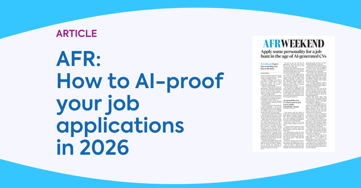 AFR:  How to AI-proof your job applications  in 2026 - Featured Image