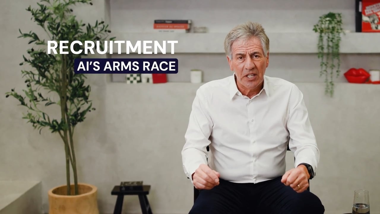 Andrew Banks to camera on the AI arms race in recruitment