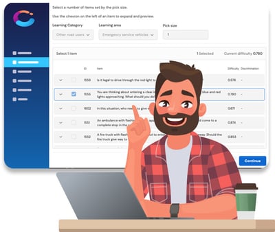 A subject matter expert validates the reliability of test items using Compono Assess
