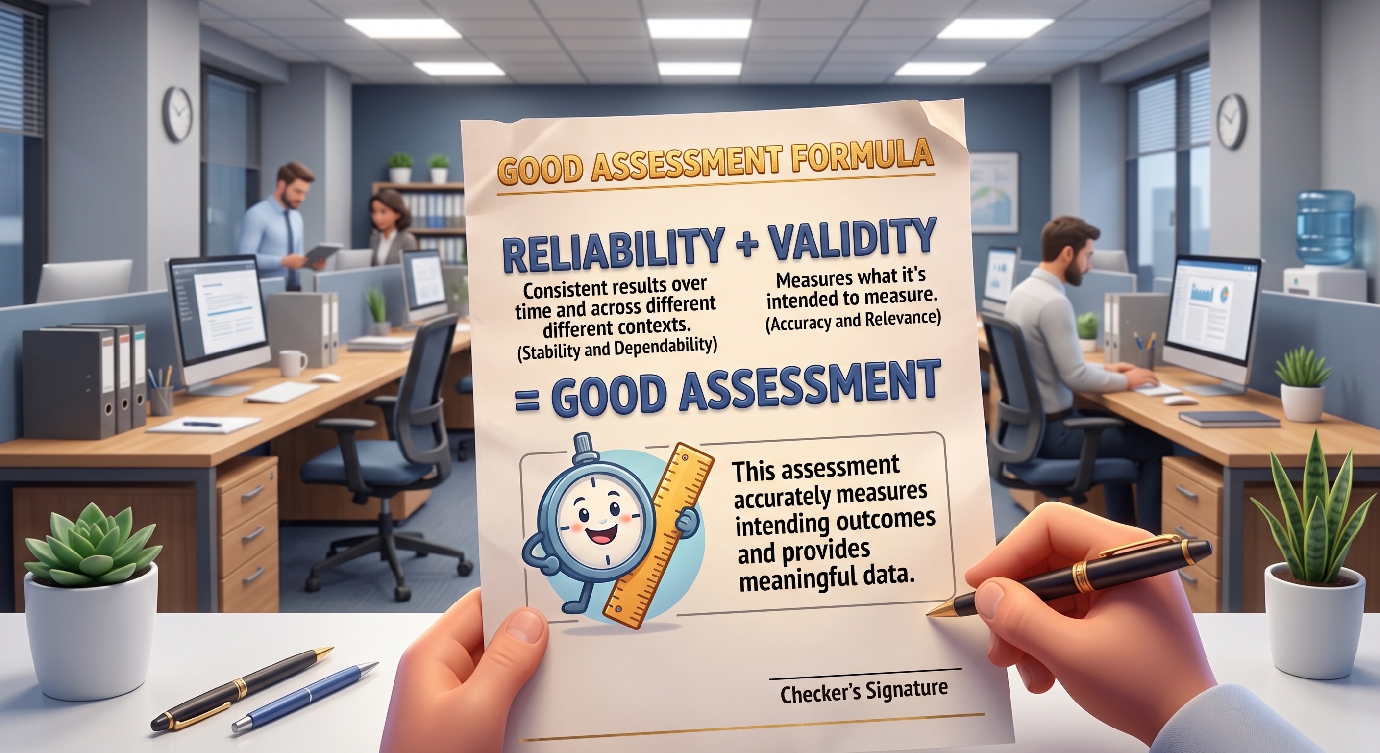 Reliability + Validity = Good assessment