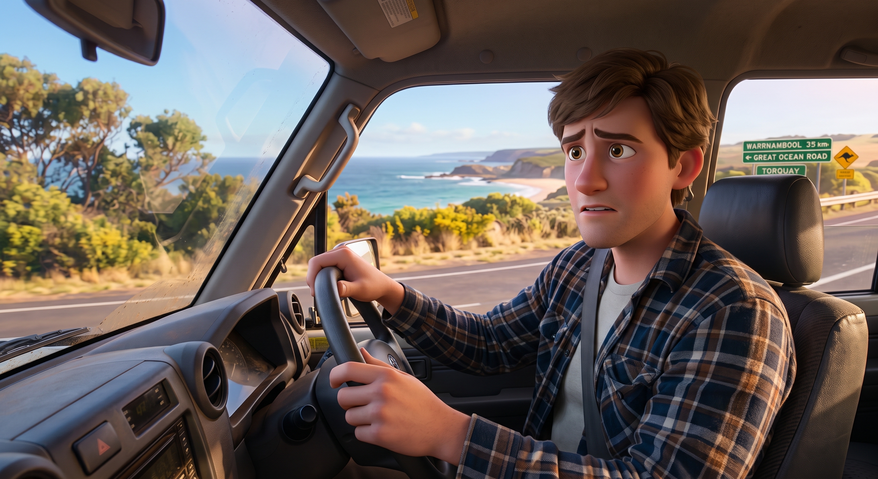 driver with blocked view
