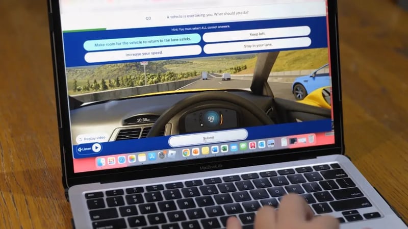A picture of a laptop screen showing the DKTO test in action.