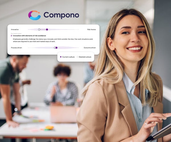 A HR manager uses Compono to assess her business culture and see how well aligned her high performing teams are toward achieving their business goals.