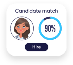 Compono Hire candidate match card showing a candidate matched to a role