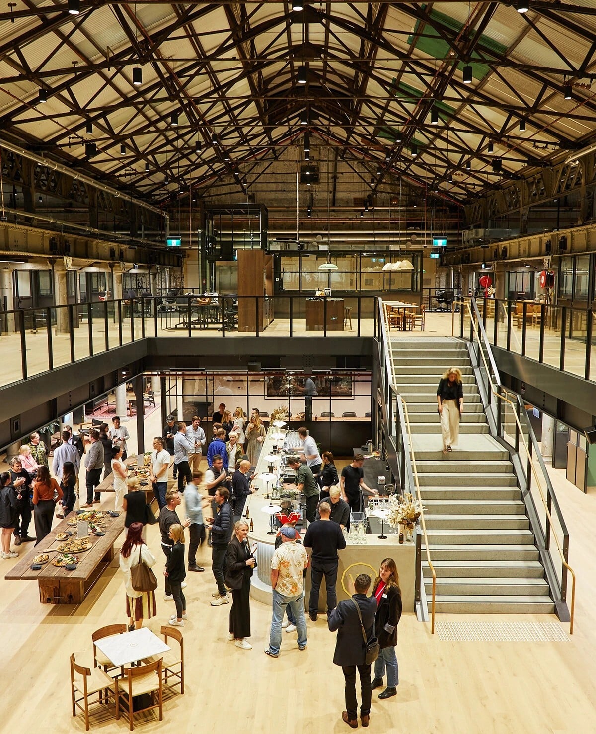 Work Club Locomotive, a heritage railway workshop fitted out as a members' club in South Eveleigh, Sydney