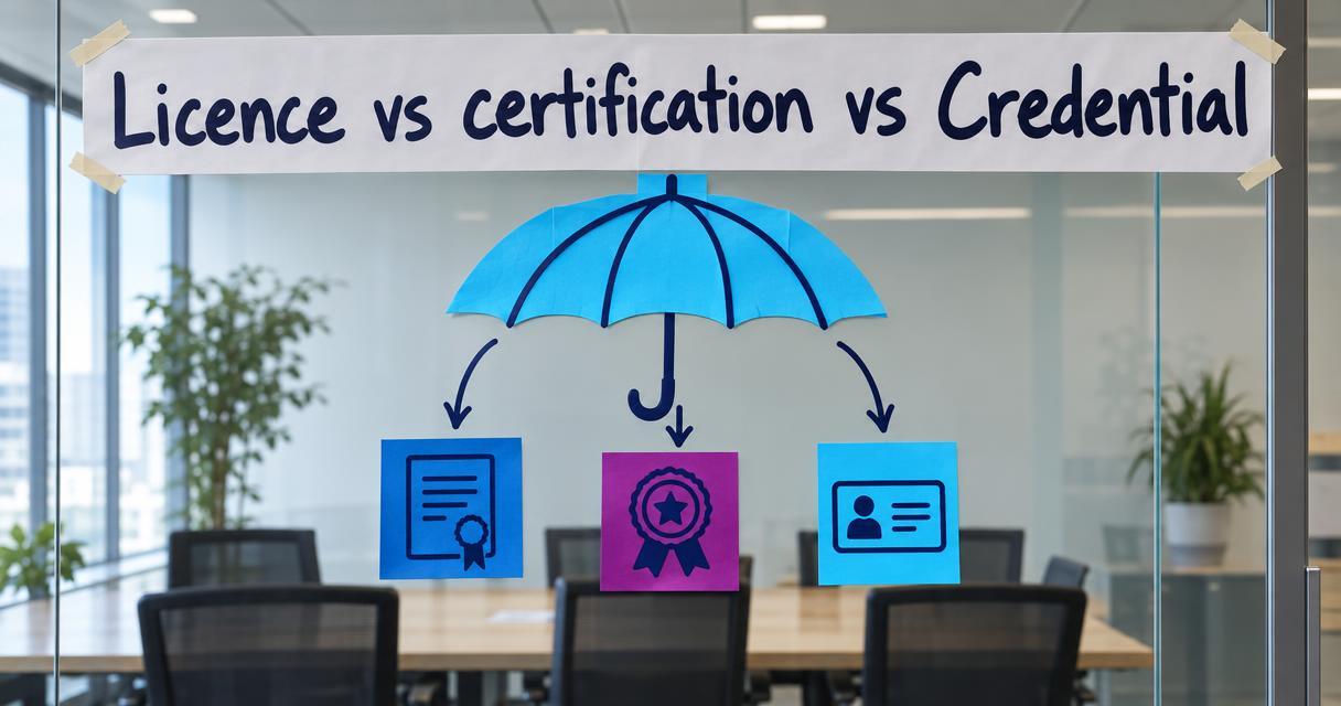 Licence vs certification vs Credential