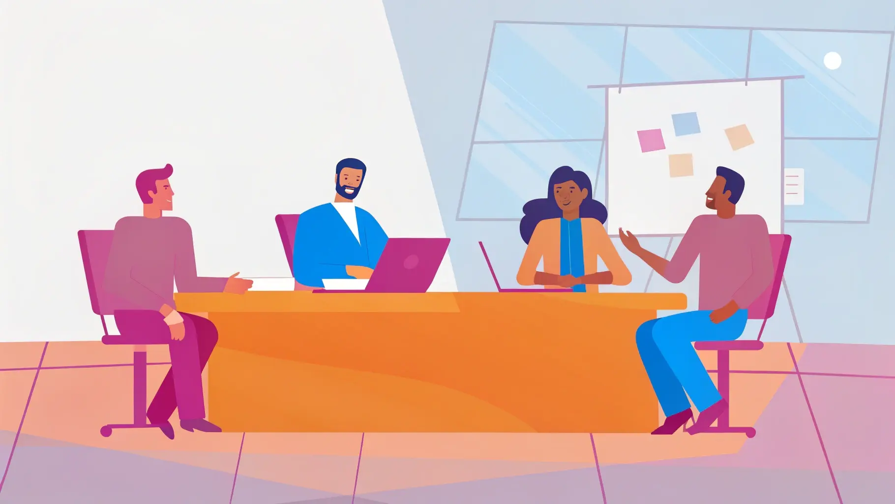 Collaborative Team Meeting in a Modern Office Collaborative Team Meeting in a Modern Office