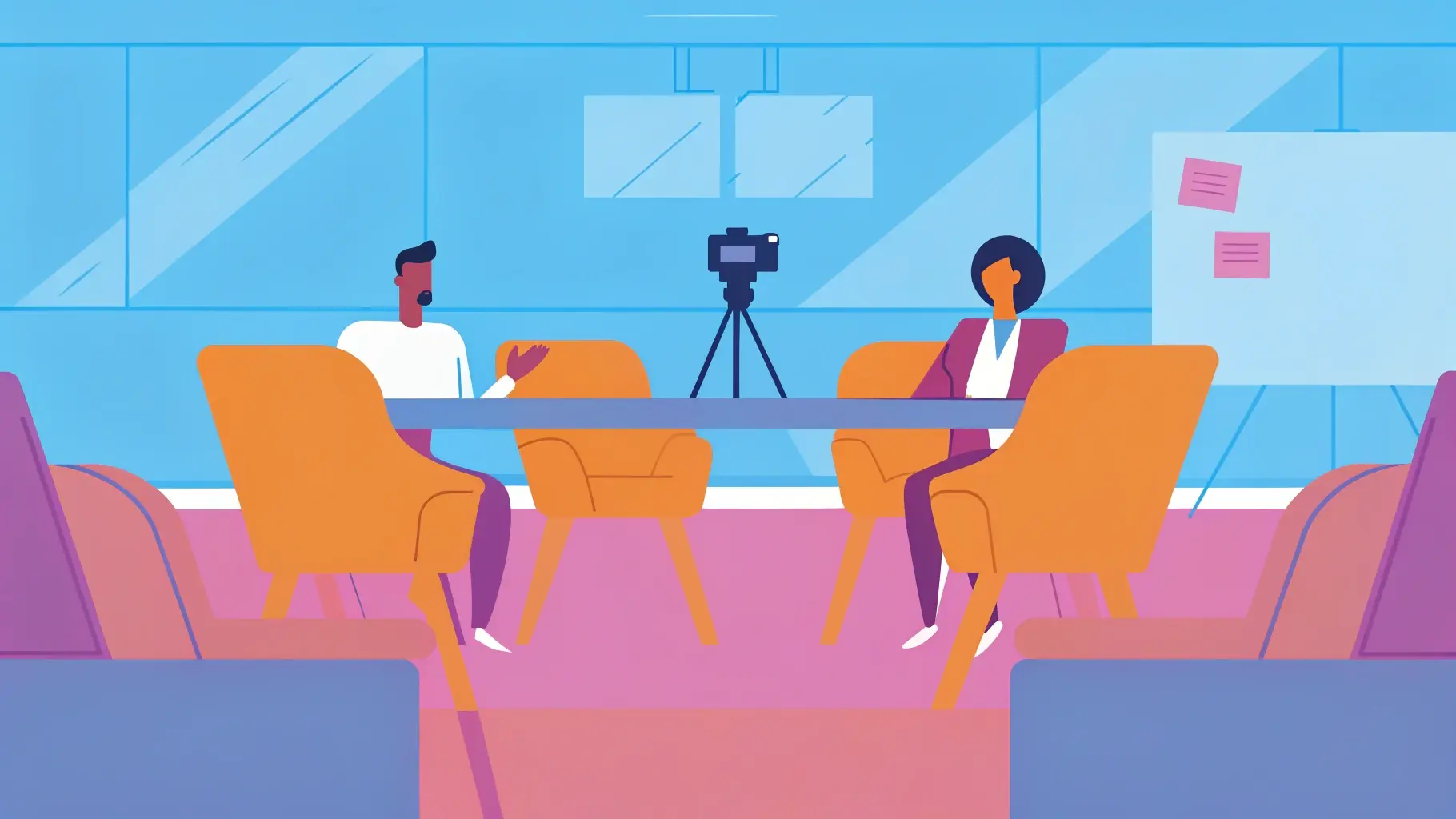 Innovative Interview in a Modern Office